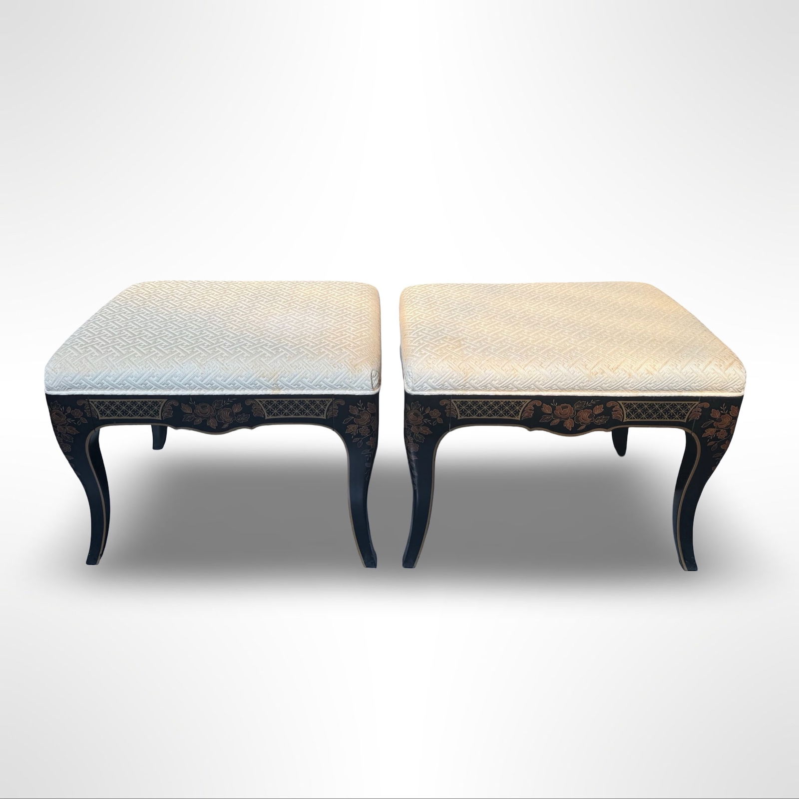 Drexel Et Cetera Lacquer Stools, Pair - 4