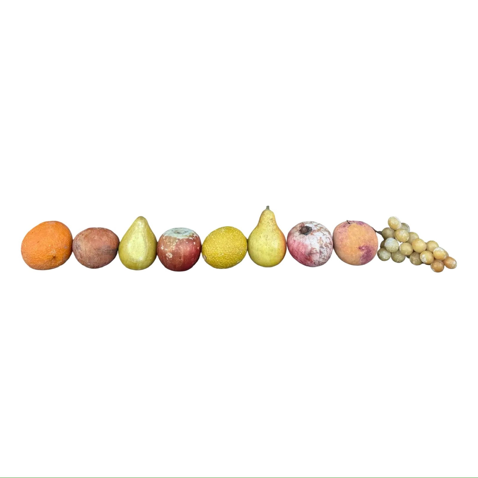 Italian Carved Marble Fruits - Set of 9: Italian Carved Marble Fruits - Set of 9 Assorted collection of nine vintage Italian realistic marble fruit decoys. They are individually hand-sculpted from a single piece of fine marble and the size