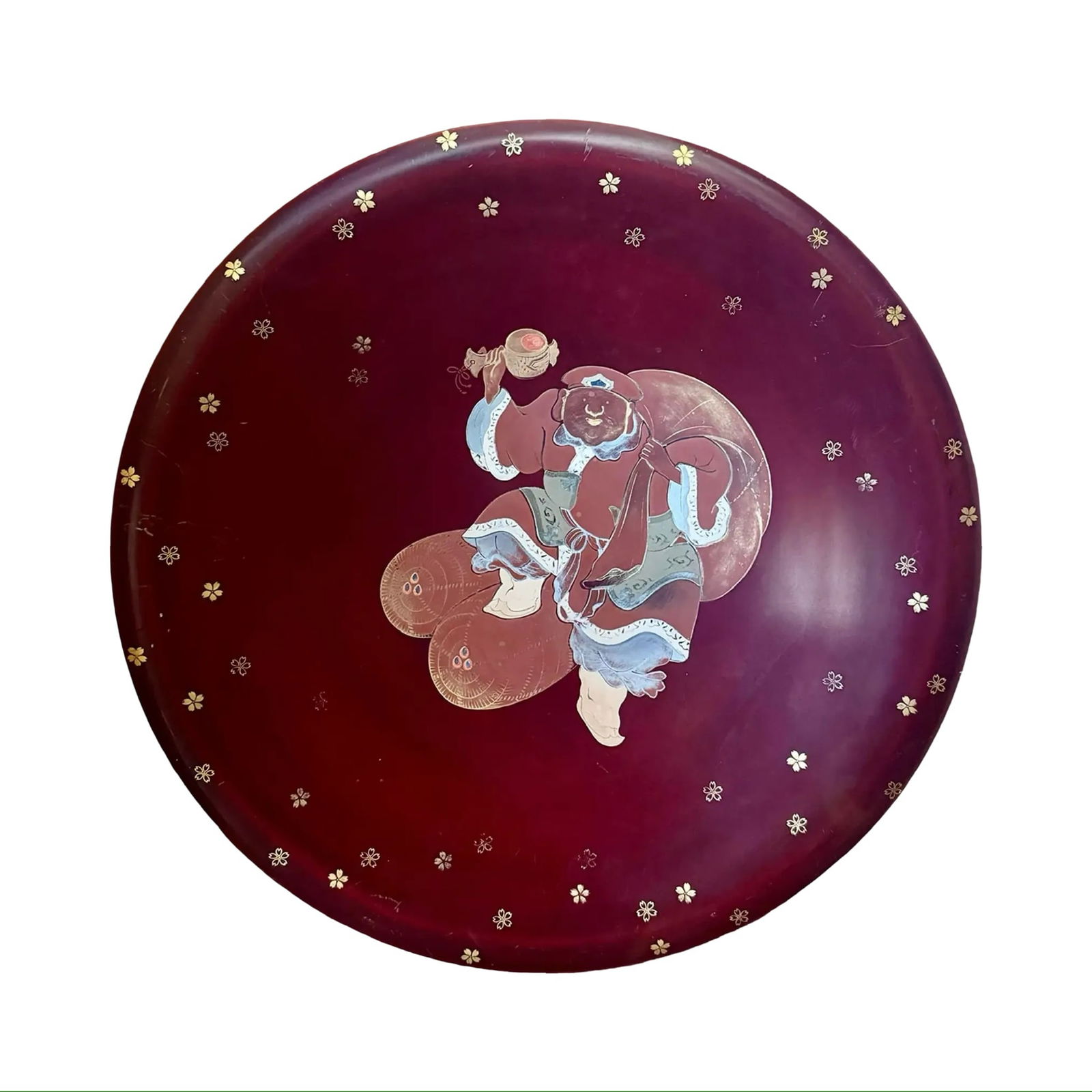 Maruni Lacquerware Wall Plate: Maruni Lacquerware Wall Plate Vintage wall plate by the Japanese company Maruni crafted during the post-war era of Occupied Japan between 1945 and 1952. Marked on back. Dimensions: 14?W × 2?D ×