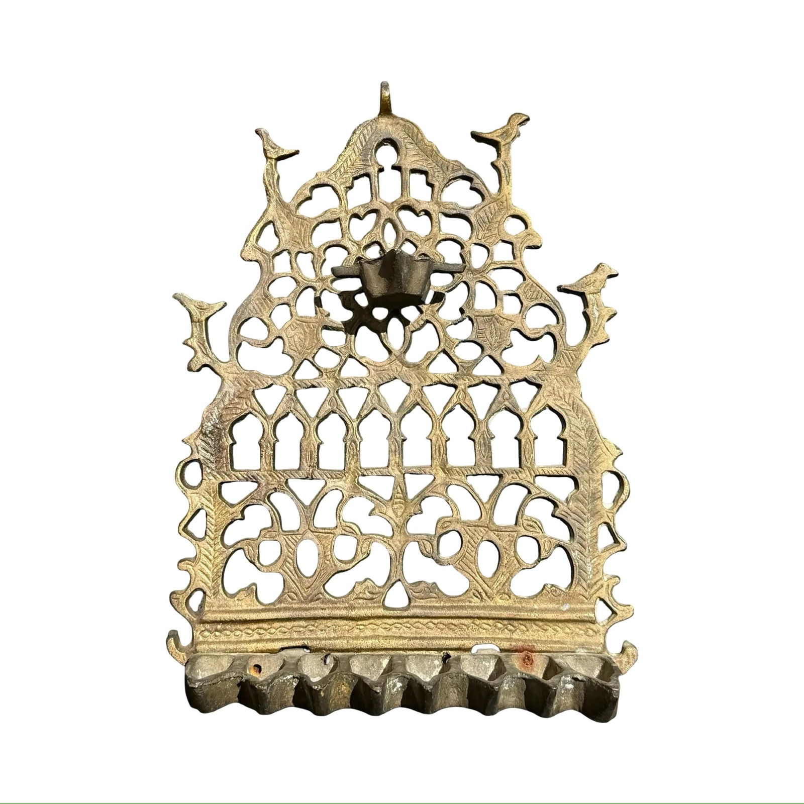 Moroccan Bronze Menorah Oil Lamp (1 of 5)