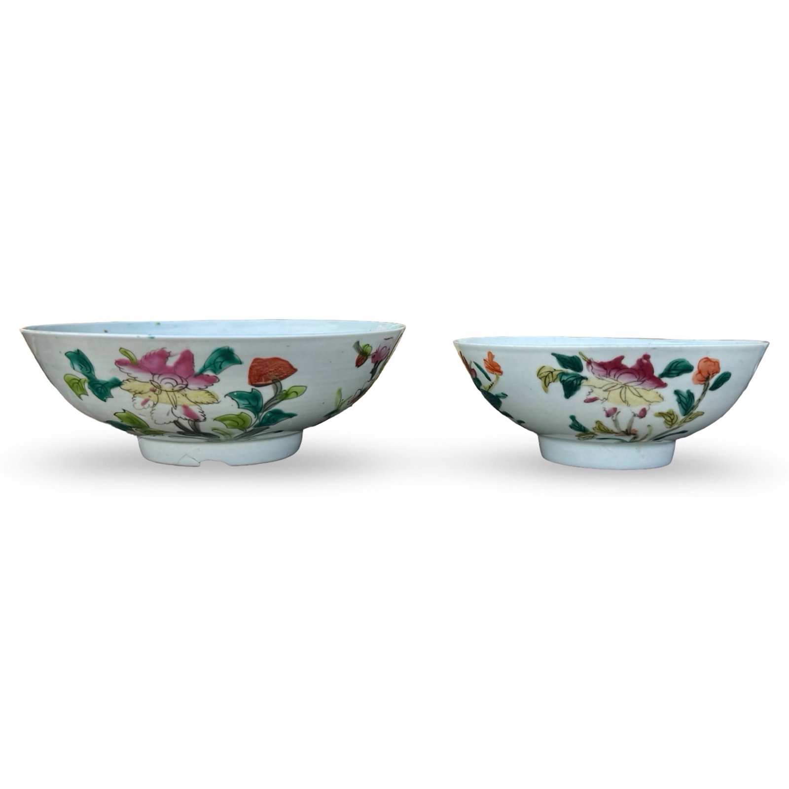 Chinese Famille Rose Bowls, Pair (1 of 10)