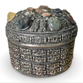 Moroccan Filigree Jewelry Box Stones