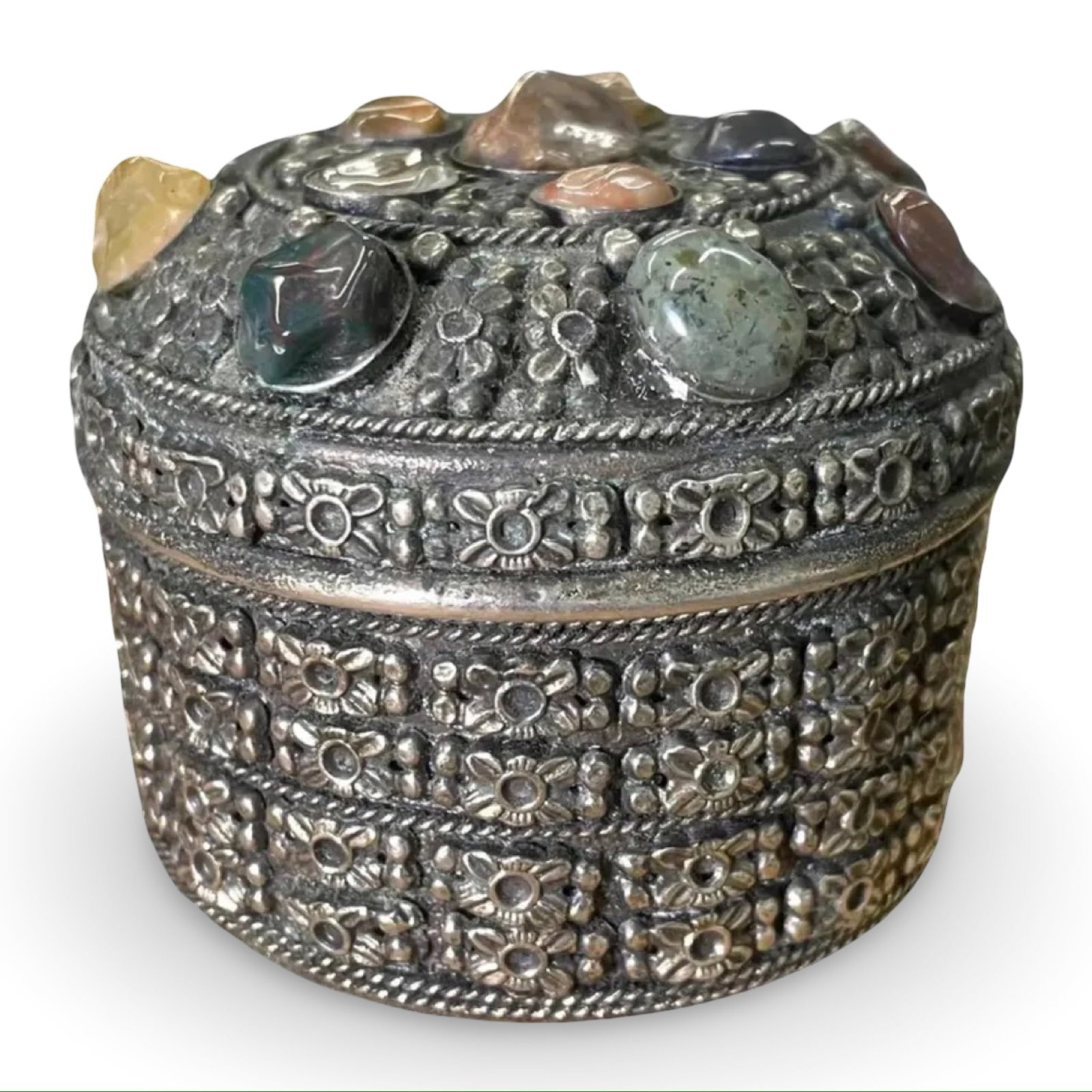 Moroccan Filigree Jewelry Box Stones (1 of 6)