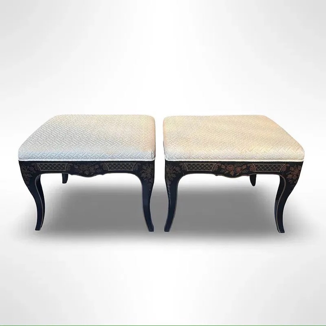 Drexel Et Cetera Lacquer Stools, Pair - 4