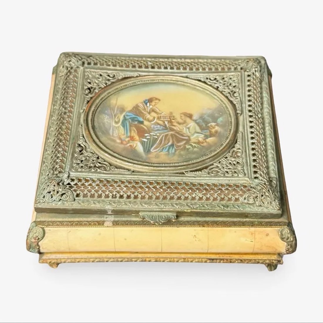 Antique Italian Celluloid Jewelry Box (1 of 9)
