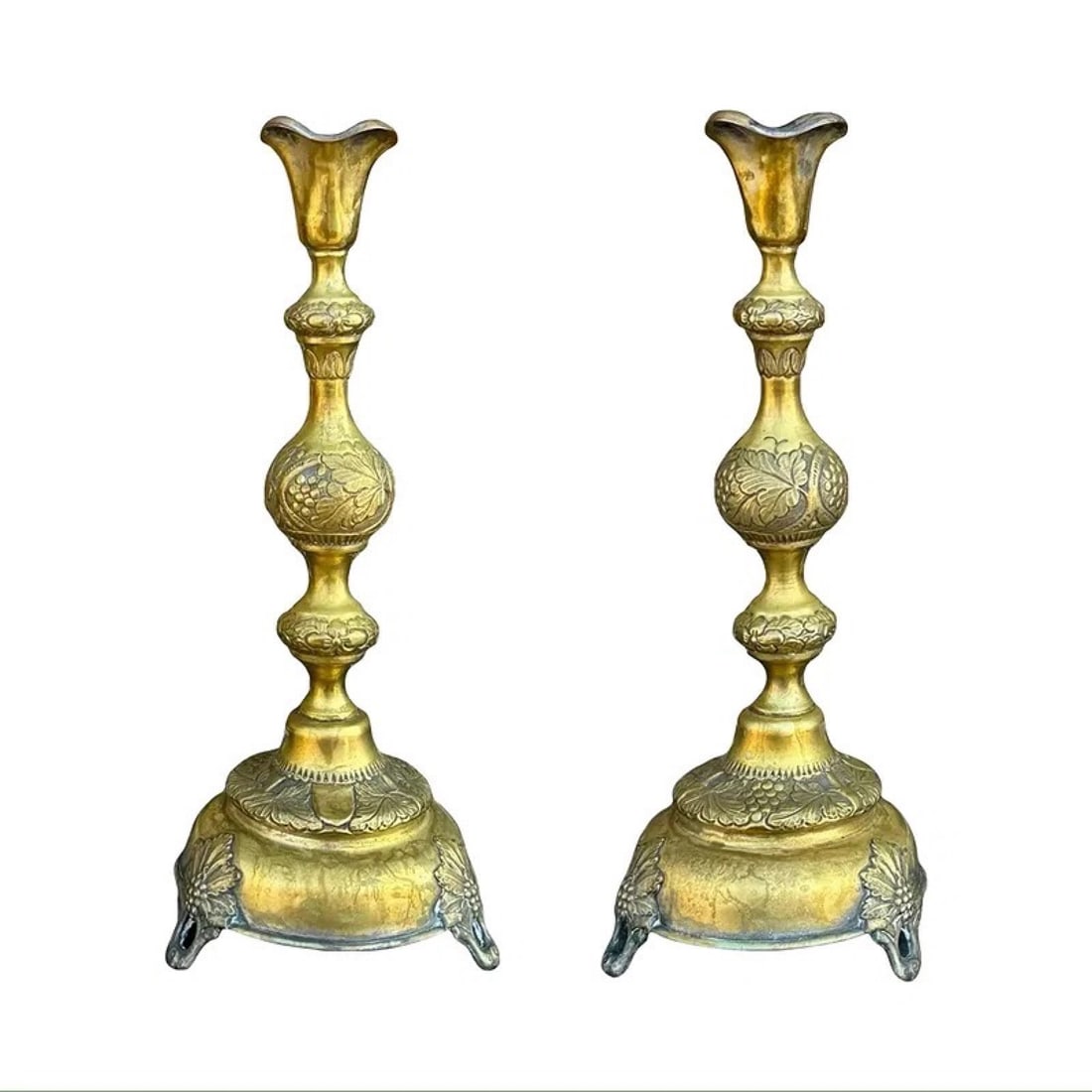 Polish Brass Grapevine Candle Holders (1 of 7)