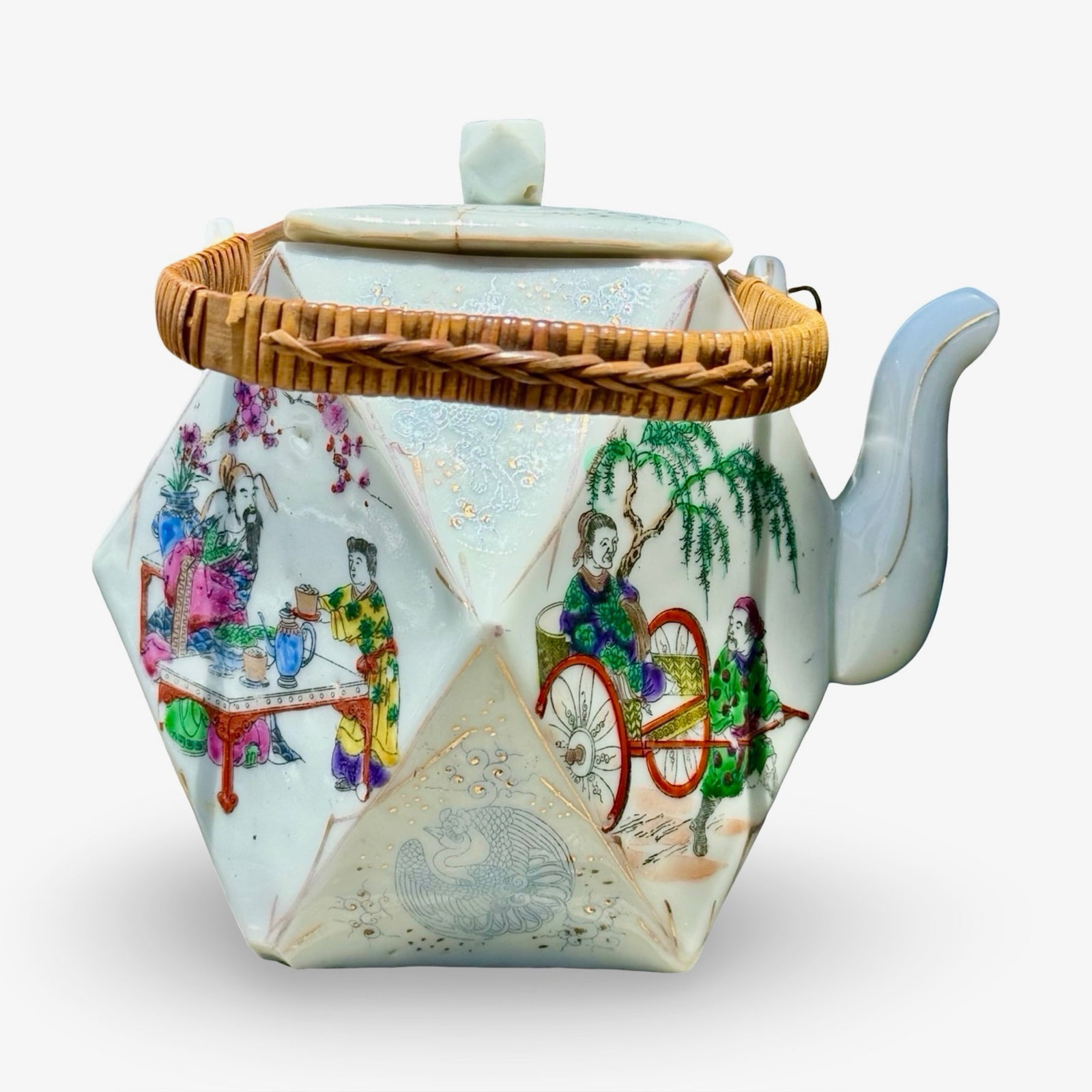 Famille Rose Geometric Teapot (1 of 9)