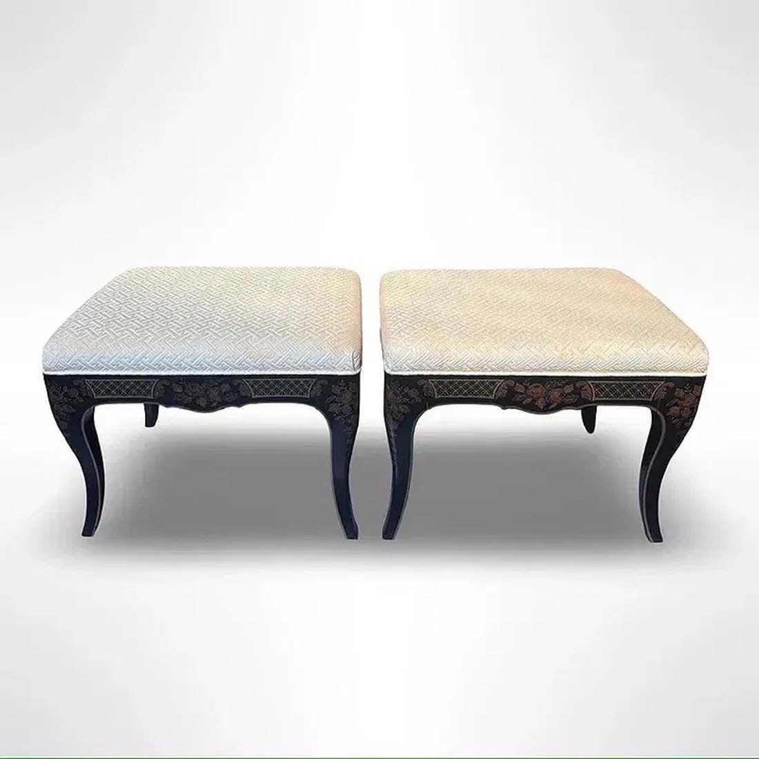 Drexel Et Cetera Lacquer Stools, Pair - 4