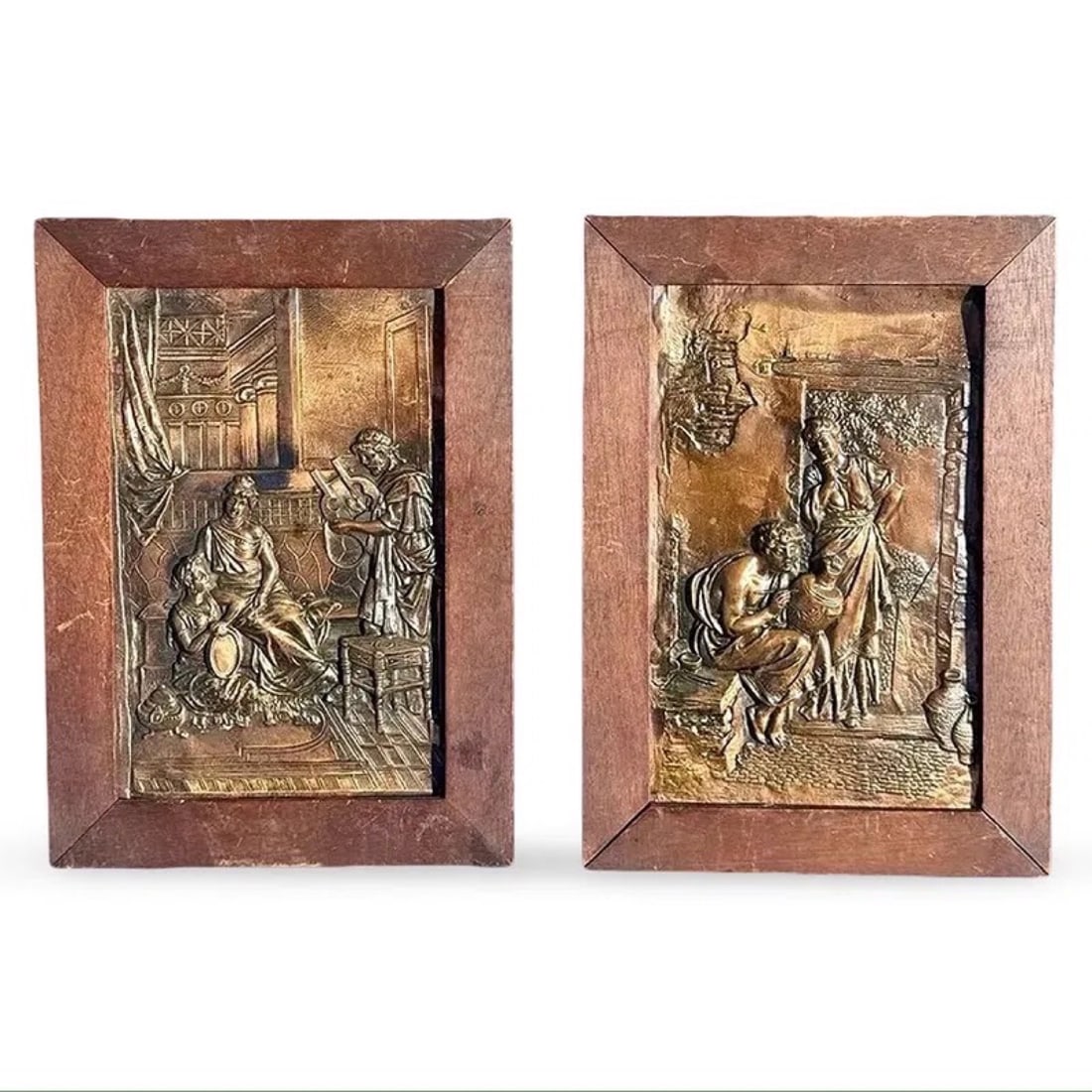 Neoclassical Metal Relief Wall Plaques Pair (1 of 8)
