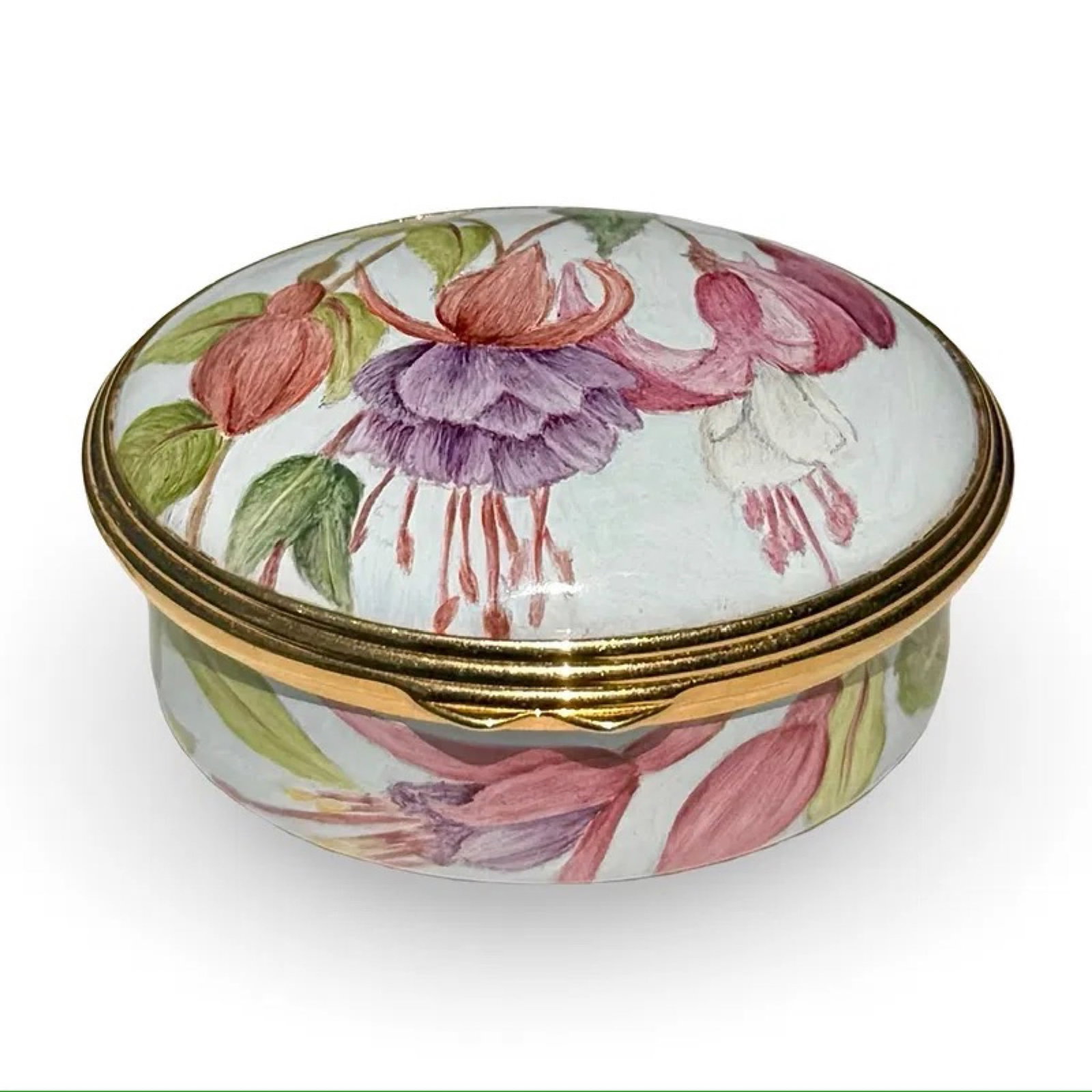 Elliot Hall Fuchsia Floral Enamel Box (1 of 9)