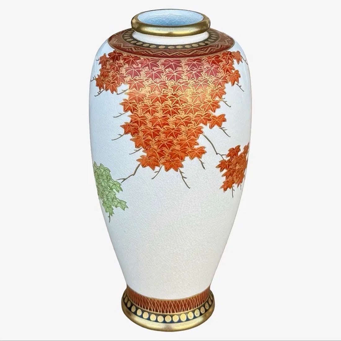 Japanese Satsuma Earthenware Vase (1 of 7)