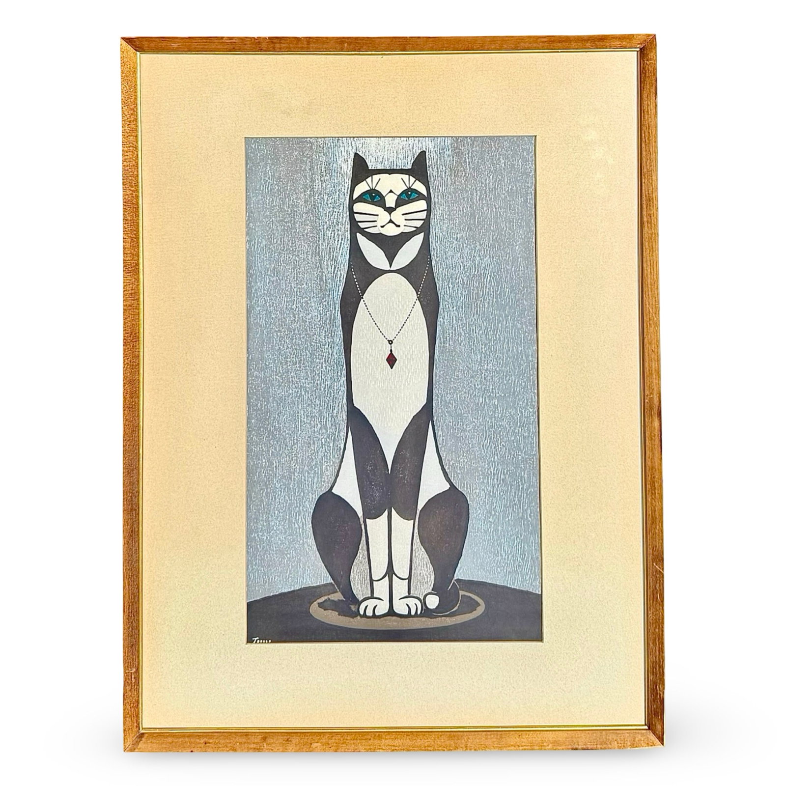 Tomoo Inagaki Cat with Pendant Print (1 of 8)