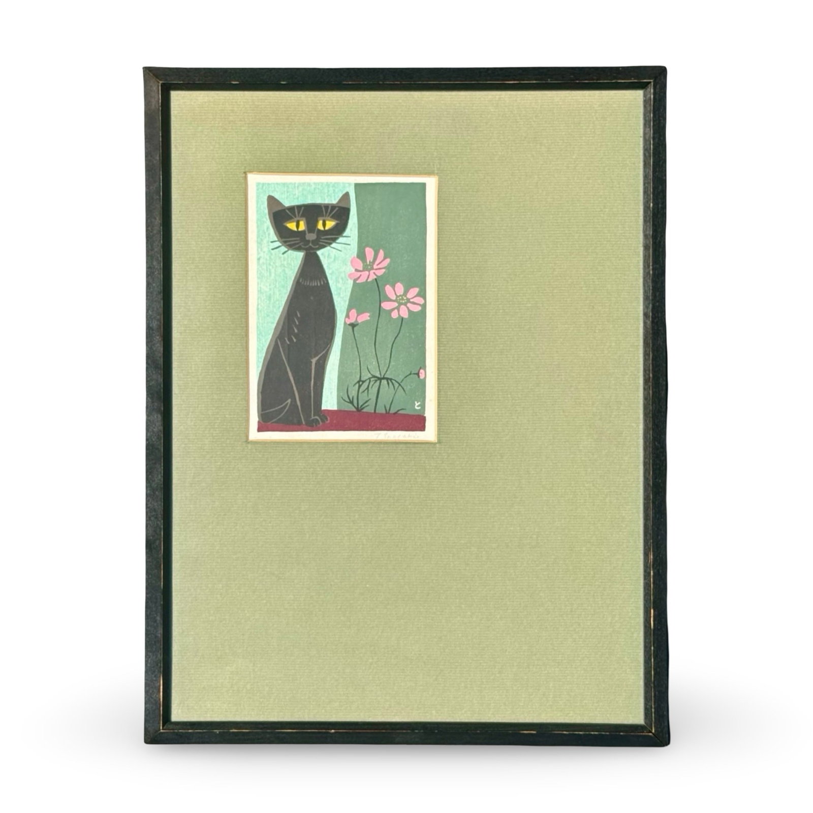 Tomoo Inagaki Woodblock Cat Print (1 of 5)