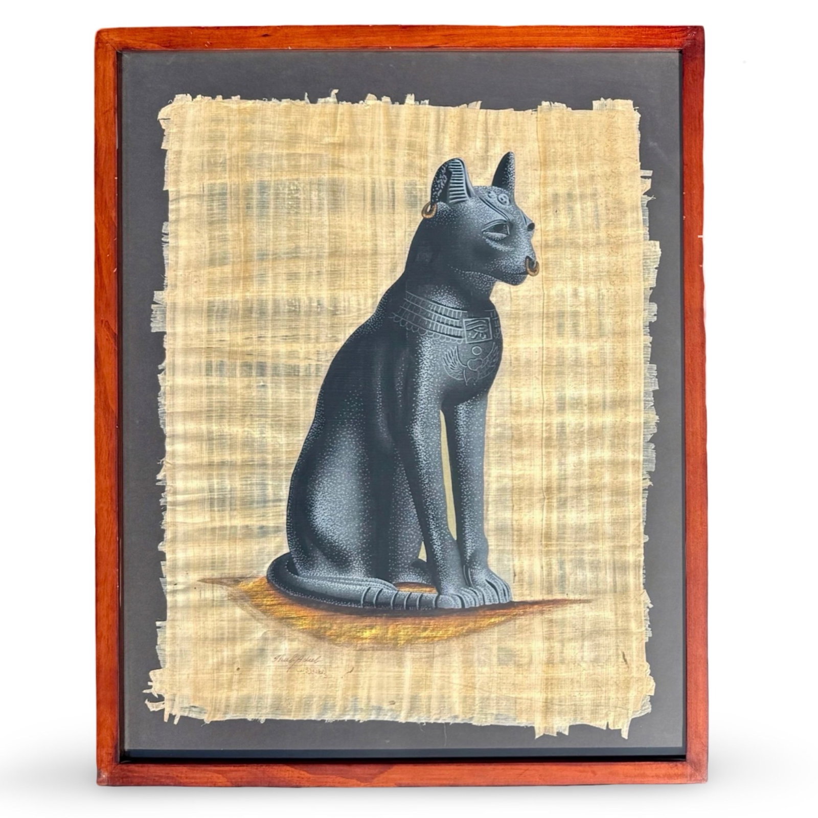 Bastet Egyptian Cat Papyrus Painting (1 of 8)