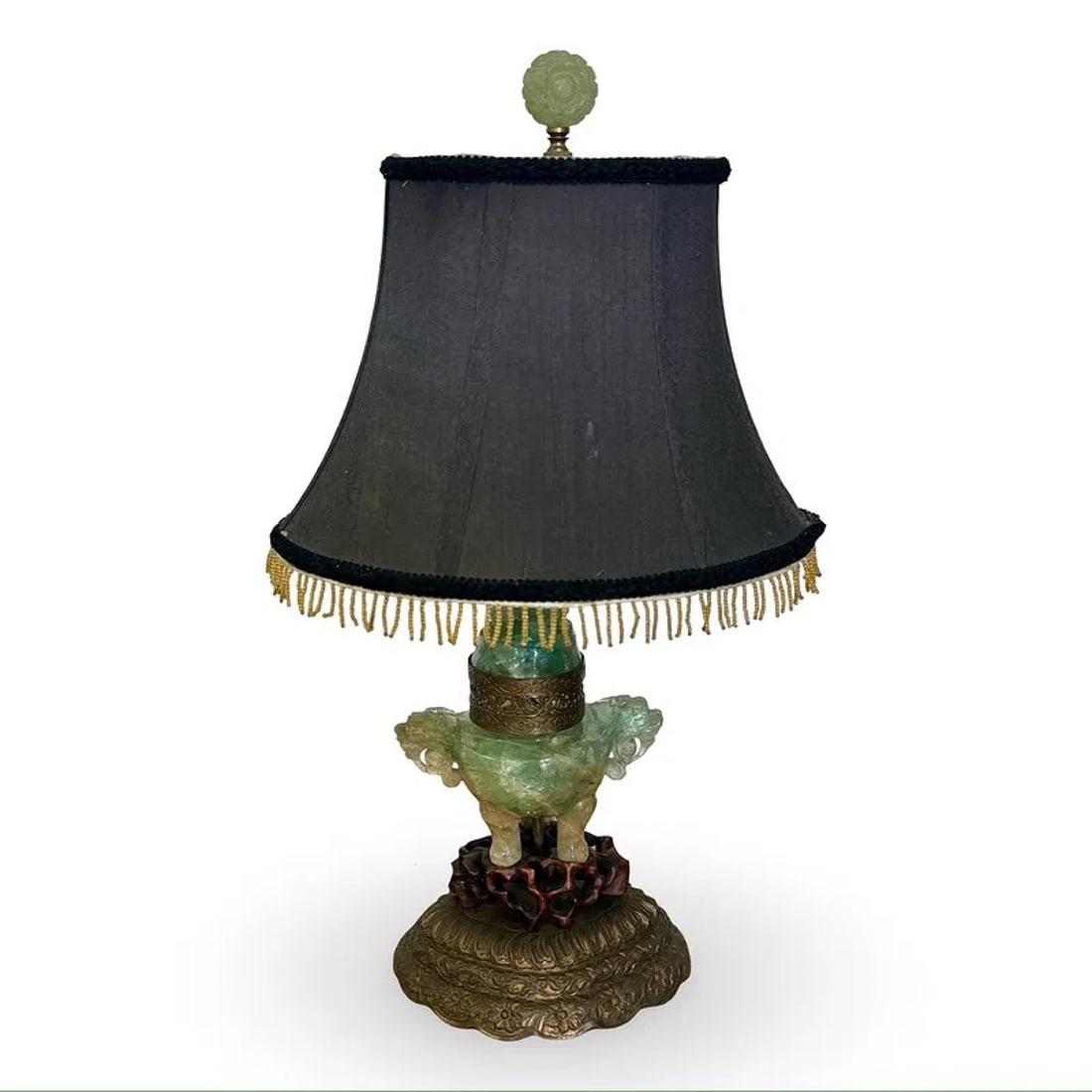 Chinese Carved Stone Foo Dog Table Lamp (1 of 9)