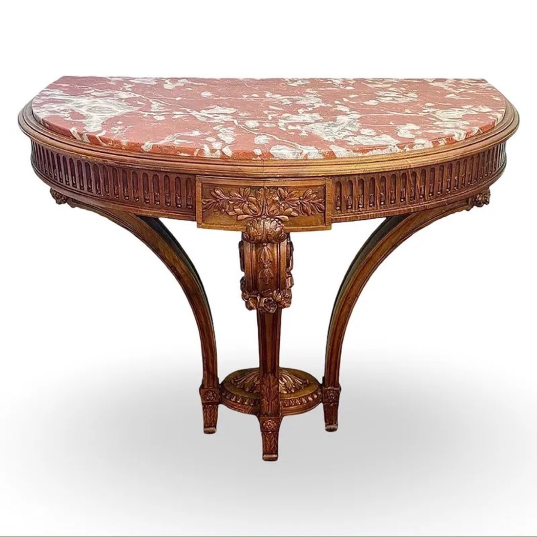 Louis XVI Demilune Marble Table (1 of 7)