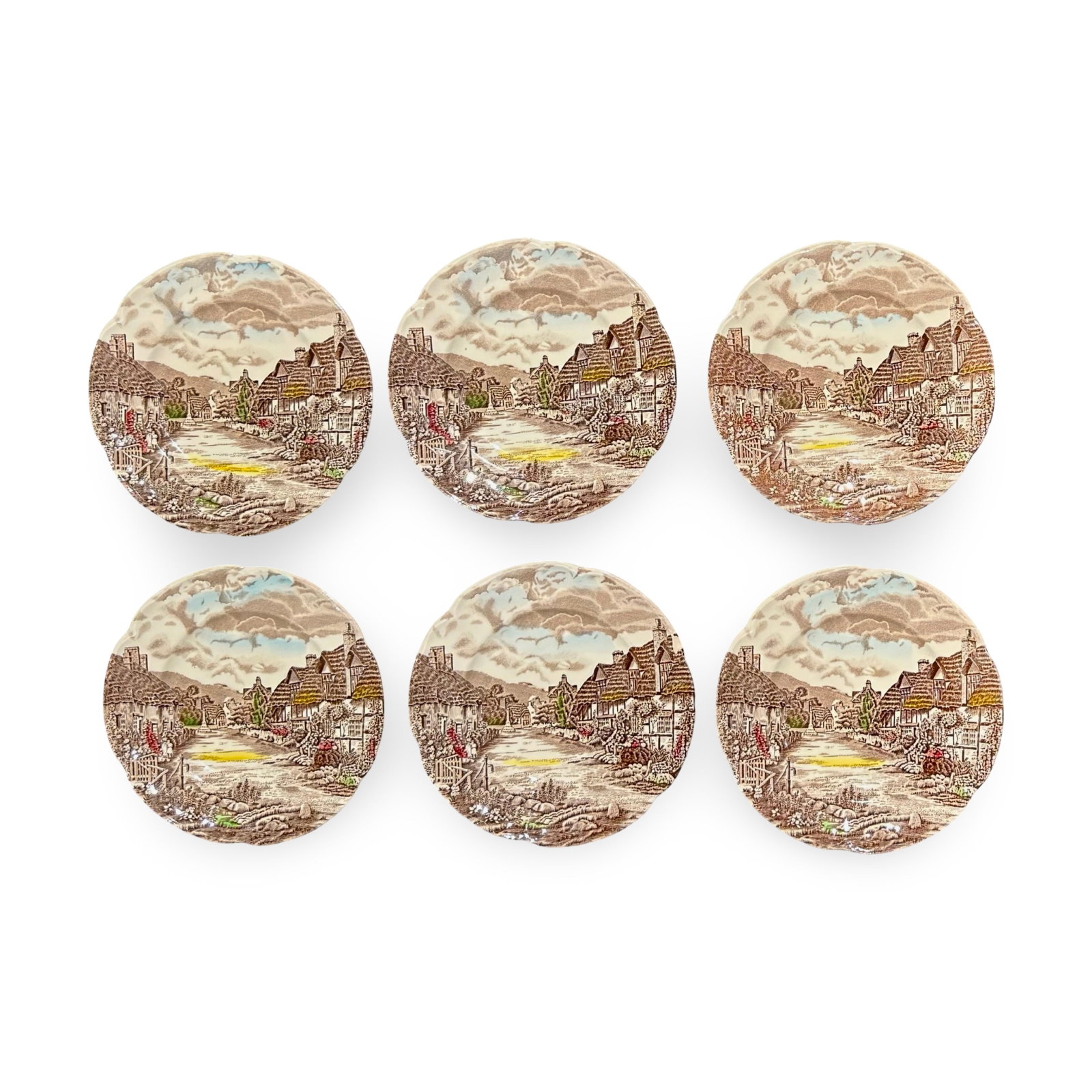 Johnson Bro Transferware Plates Set/6 - 2
