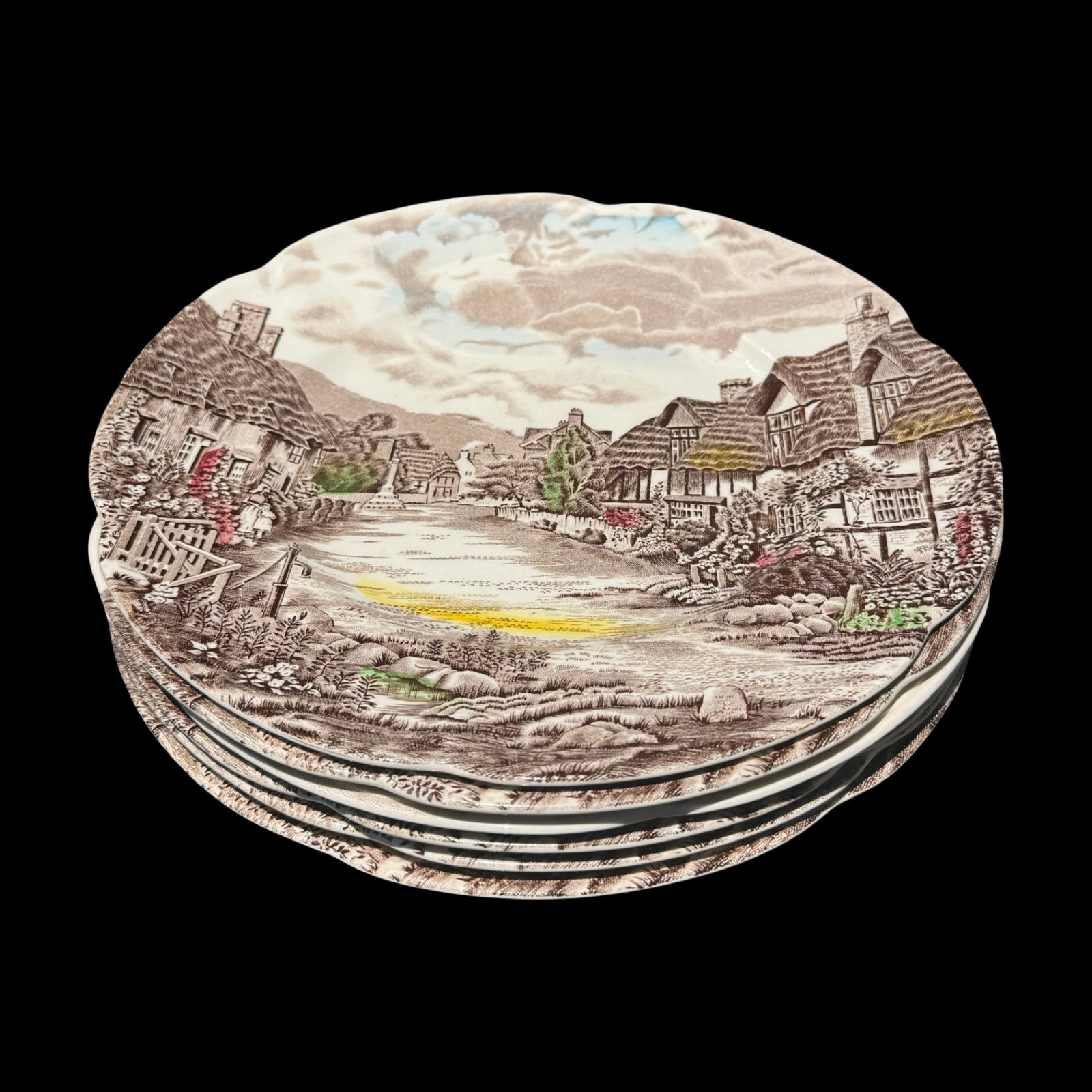 Johnson Bro Transferware Plates Set/6 - 3