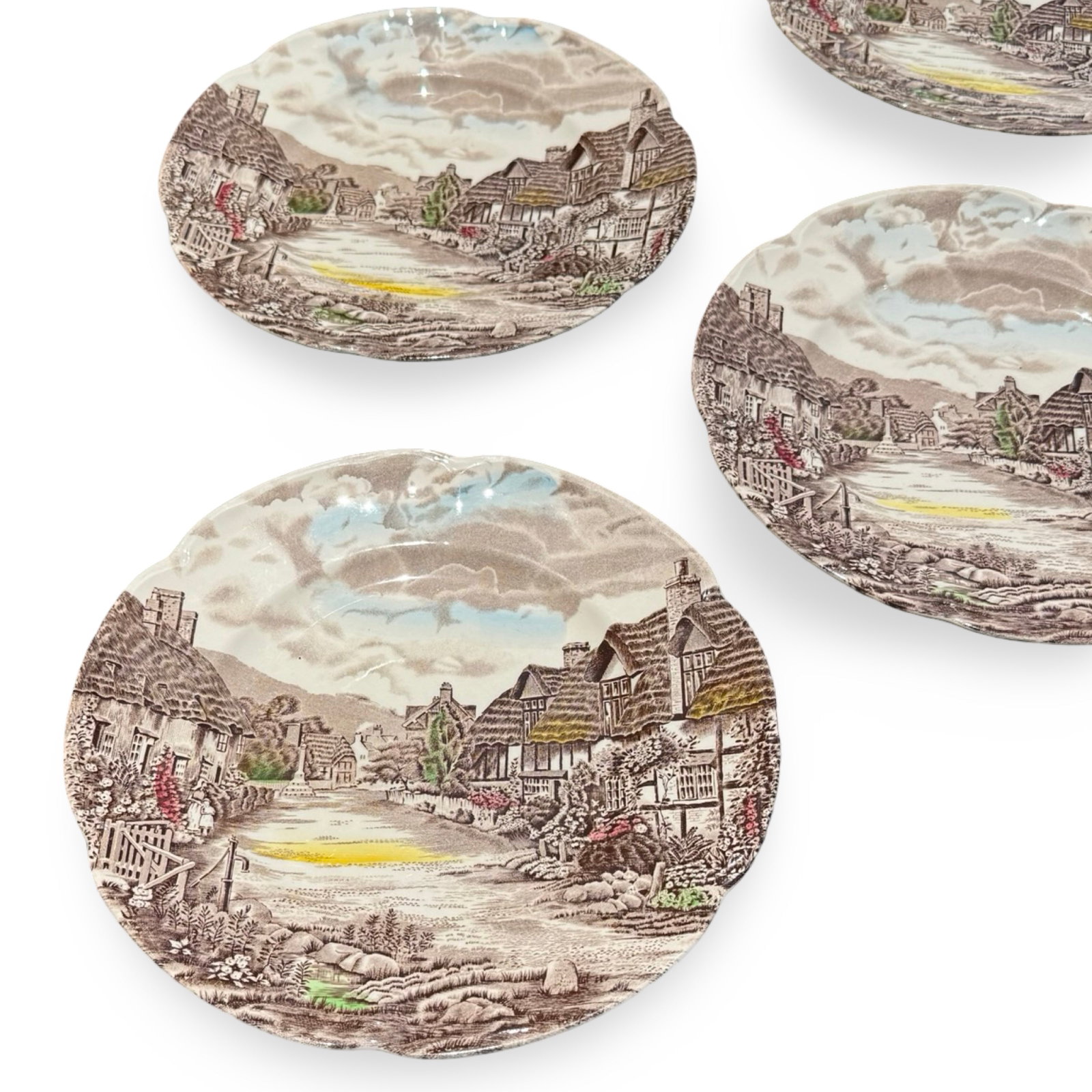 Johnson Bro Transferware Plates Set/6 - 5