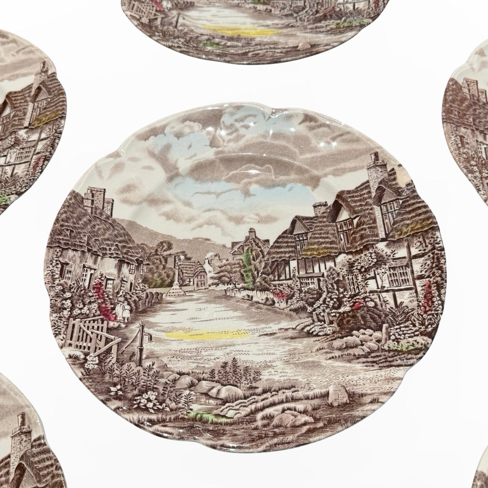 Johnson Bro Transferware Plates Set/6 - 6