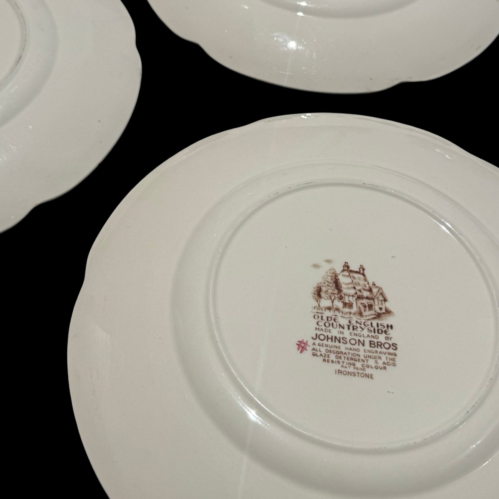 Johnson Bro Transferware Plates Set/6 - 8