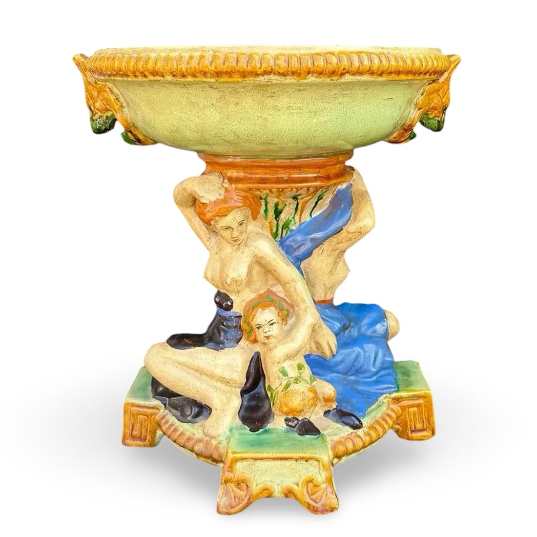 Majolica Figural Tazza Centerpiece (1 of 6)