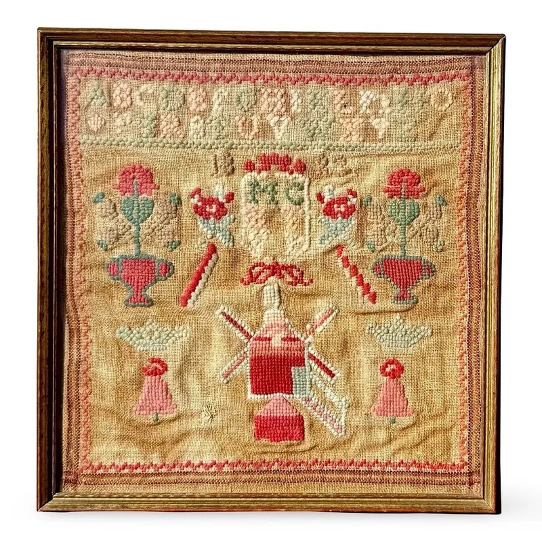 Needlework Sampler, Hand-Embroidered (1 of 7)