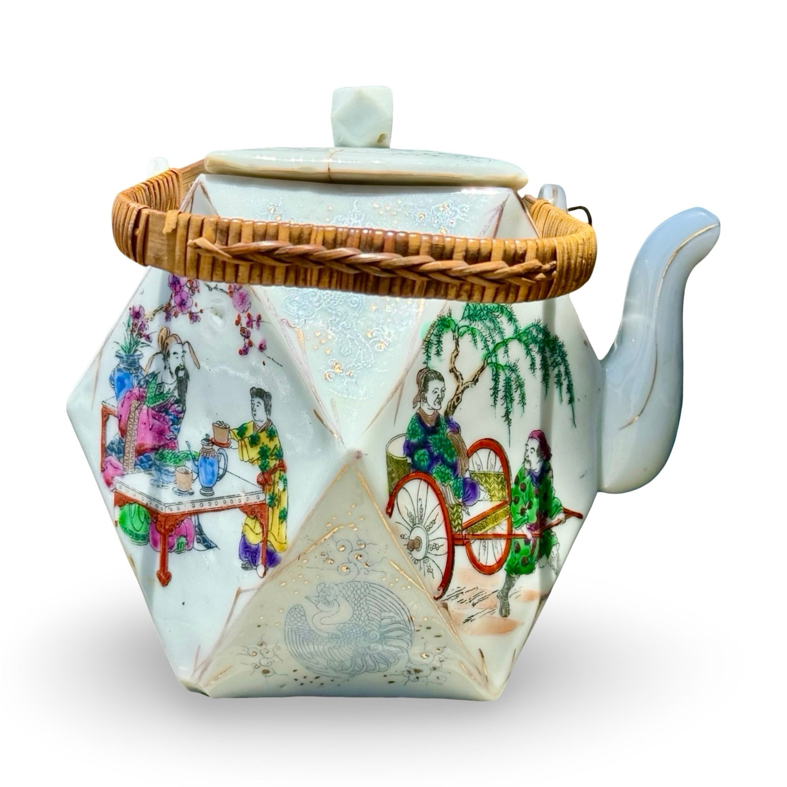 Famille Rose Geometric Teapot (1 of 9)