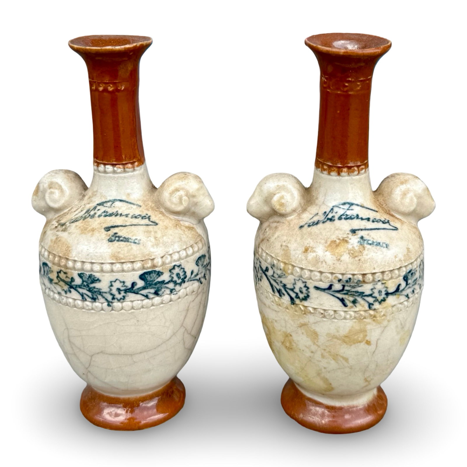 French Ram Head Liqueur Bottles Vases (1 of 9)