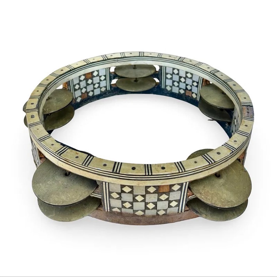 Middle Eastern Inlaid Riq Tambourine (1 of 9)
