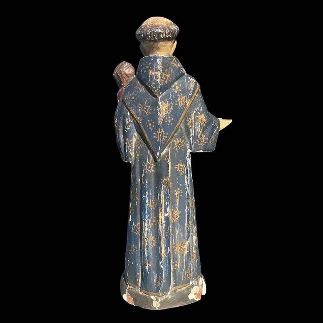 Antique Polychrome Religous Figure - 4