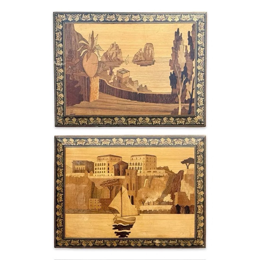 Italian Marquetry Wall Plaques Pair (1 of 6)