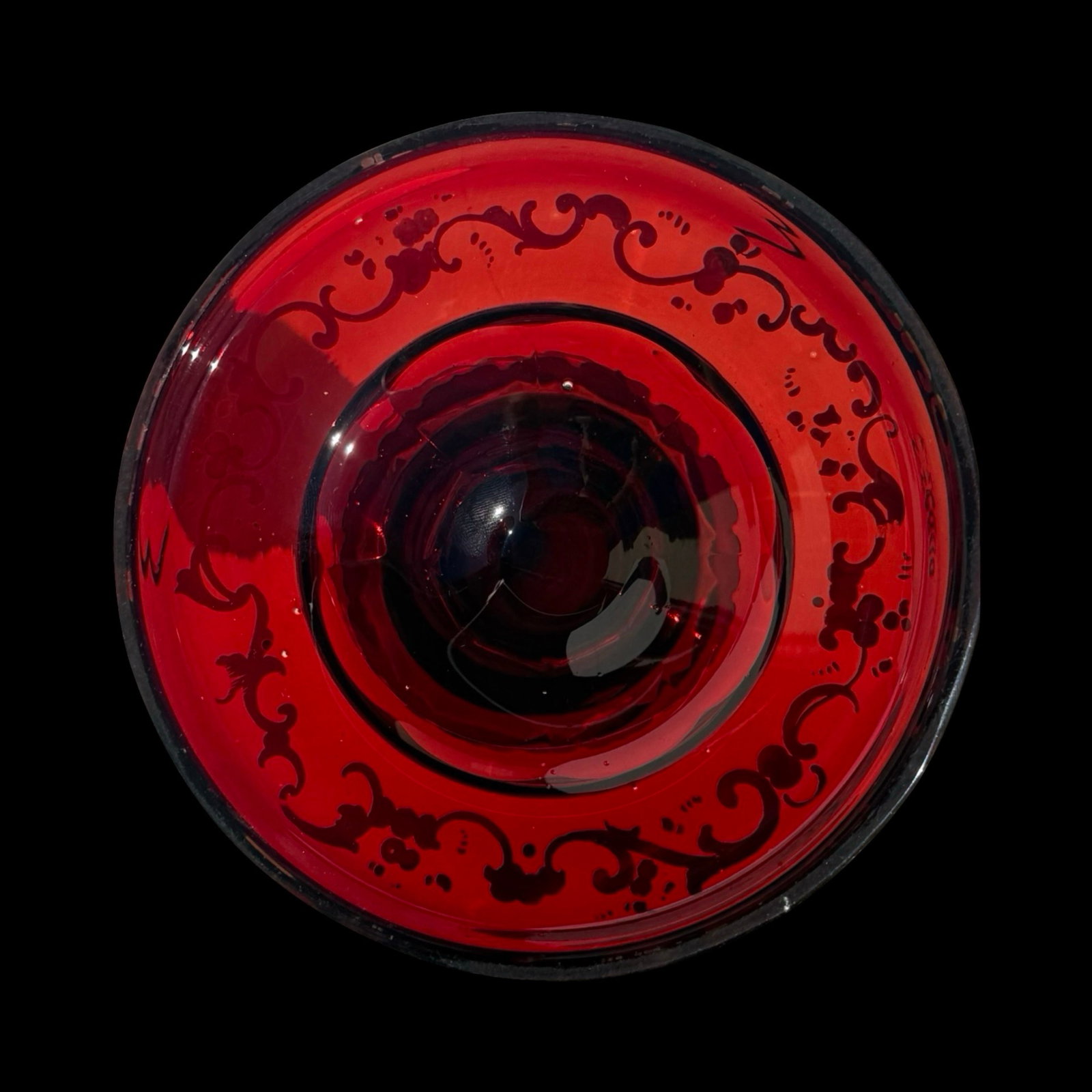 Bohemian Ruby Glass Candlestick - 6