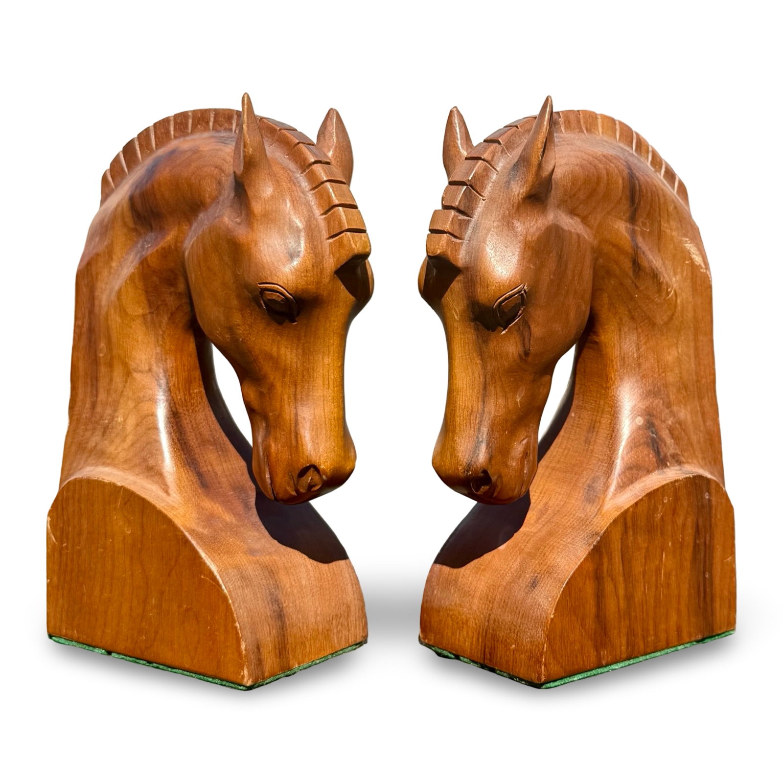 Mid-Century Modern Wood Horse Bookends (1 of 6)