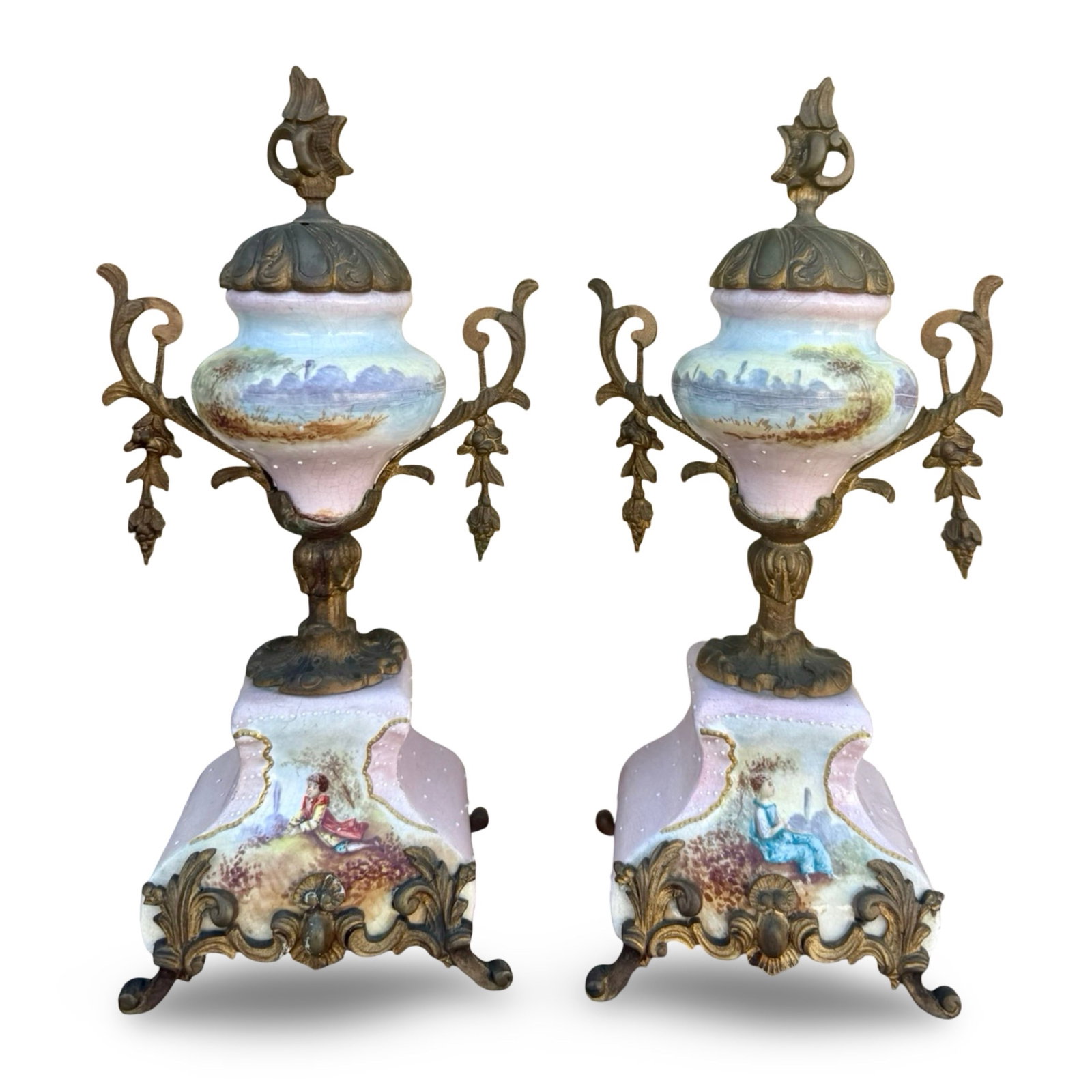 19thC French Covered Urns Cassolettes Pair (1 of 14)