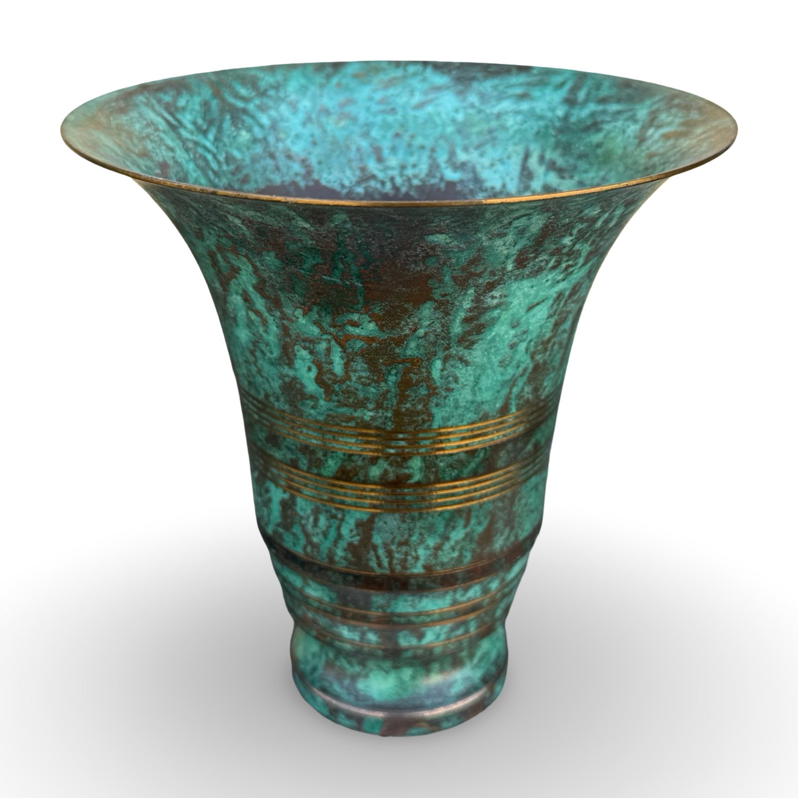 Sorensen Art Deco Verdigris Bronze Vase (1 of 5)