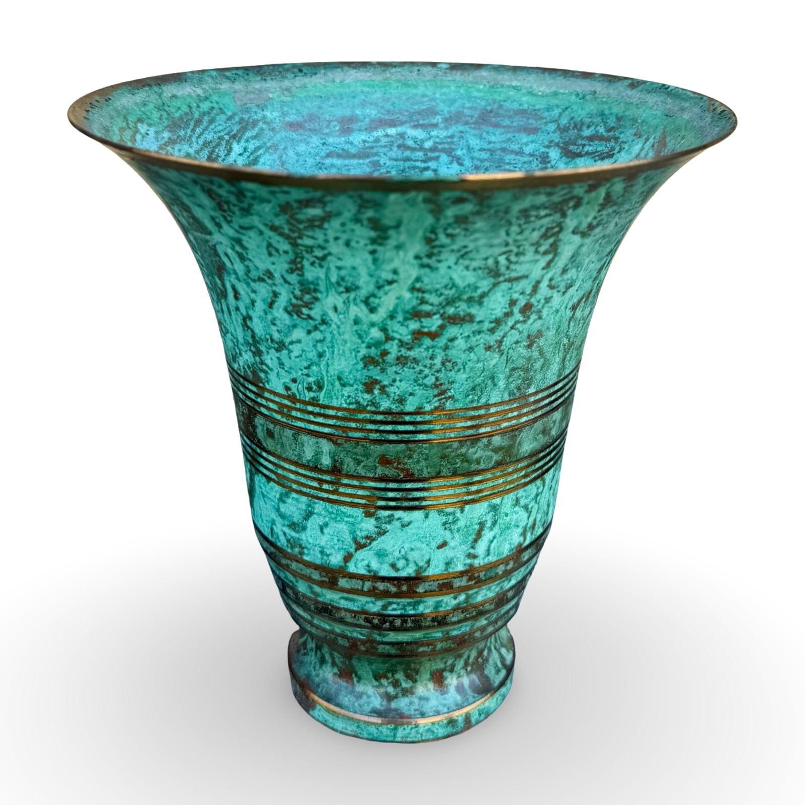 Sorensen Art Deco Verdigris Bronze Vase (1 of 5)