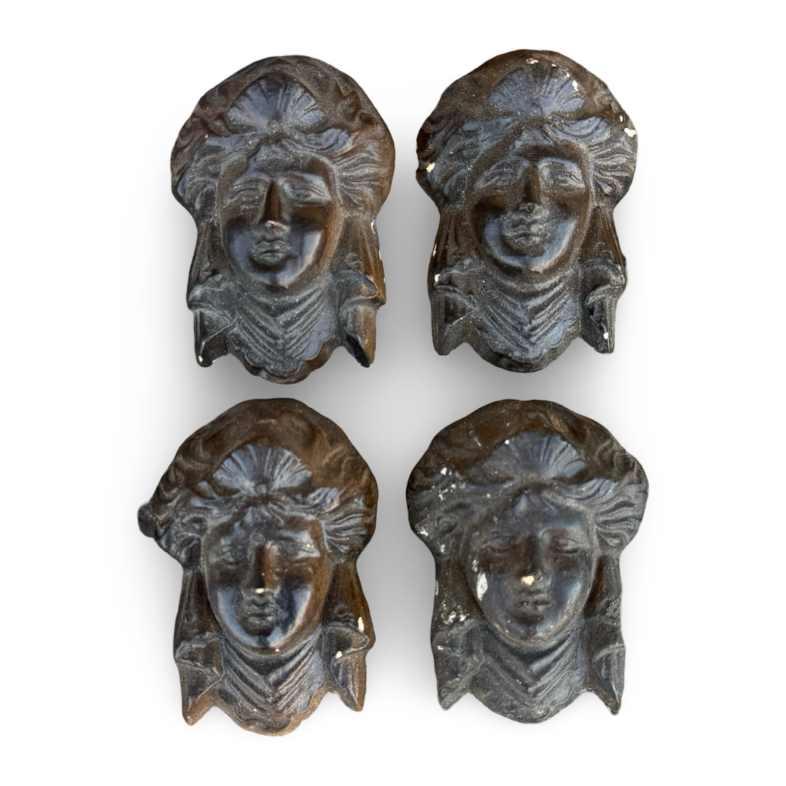 Art Nouveau Medusa Appliques, Set of 4 (1 of 9)