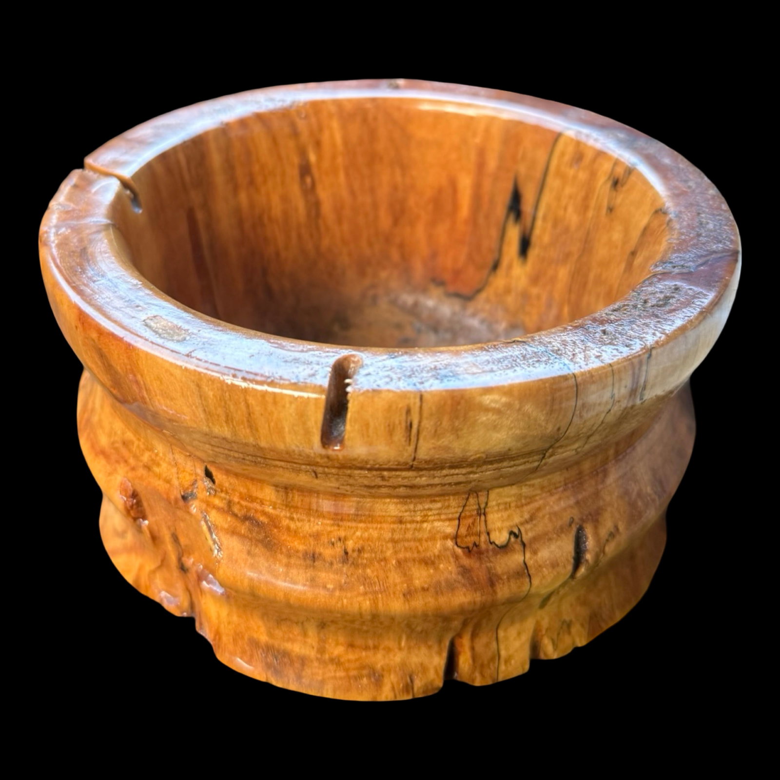 Hand-Turned Box Elder Burl Ashtray Bowl (1 of 3)