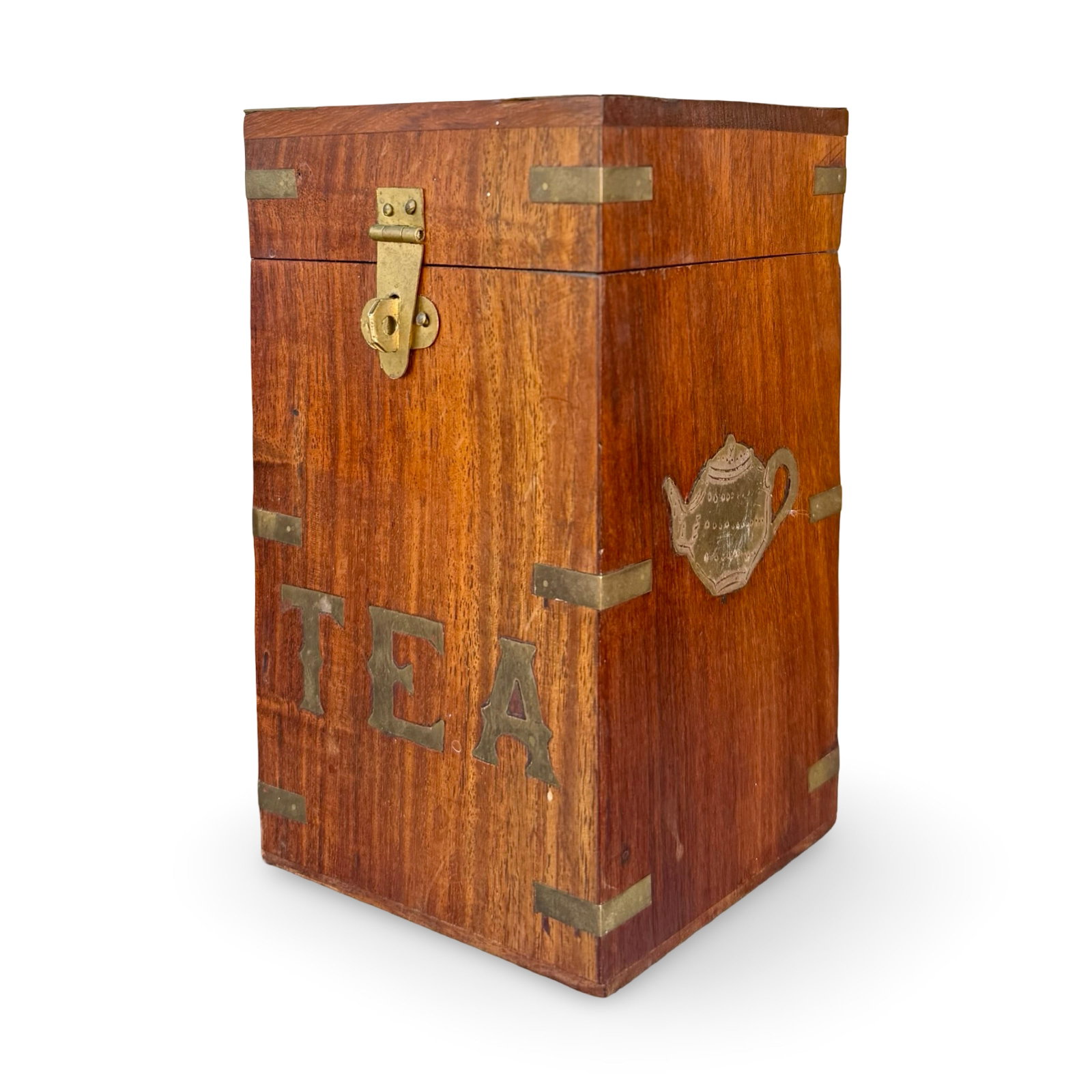 Vintage Campaign Style Wooden Tea Caddy (1 of 9)