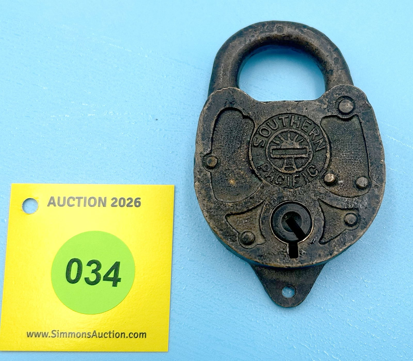 SOUTHERN PACIFIC RAILROAD "SUNRISE"ALL BRASS PADLOCK (NO KEY) (1 of 2)