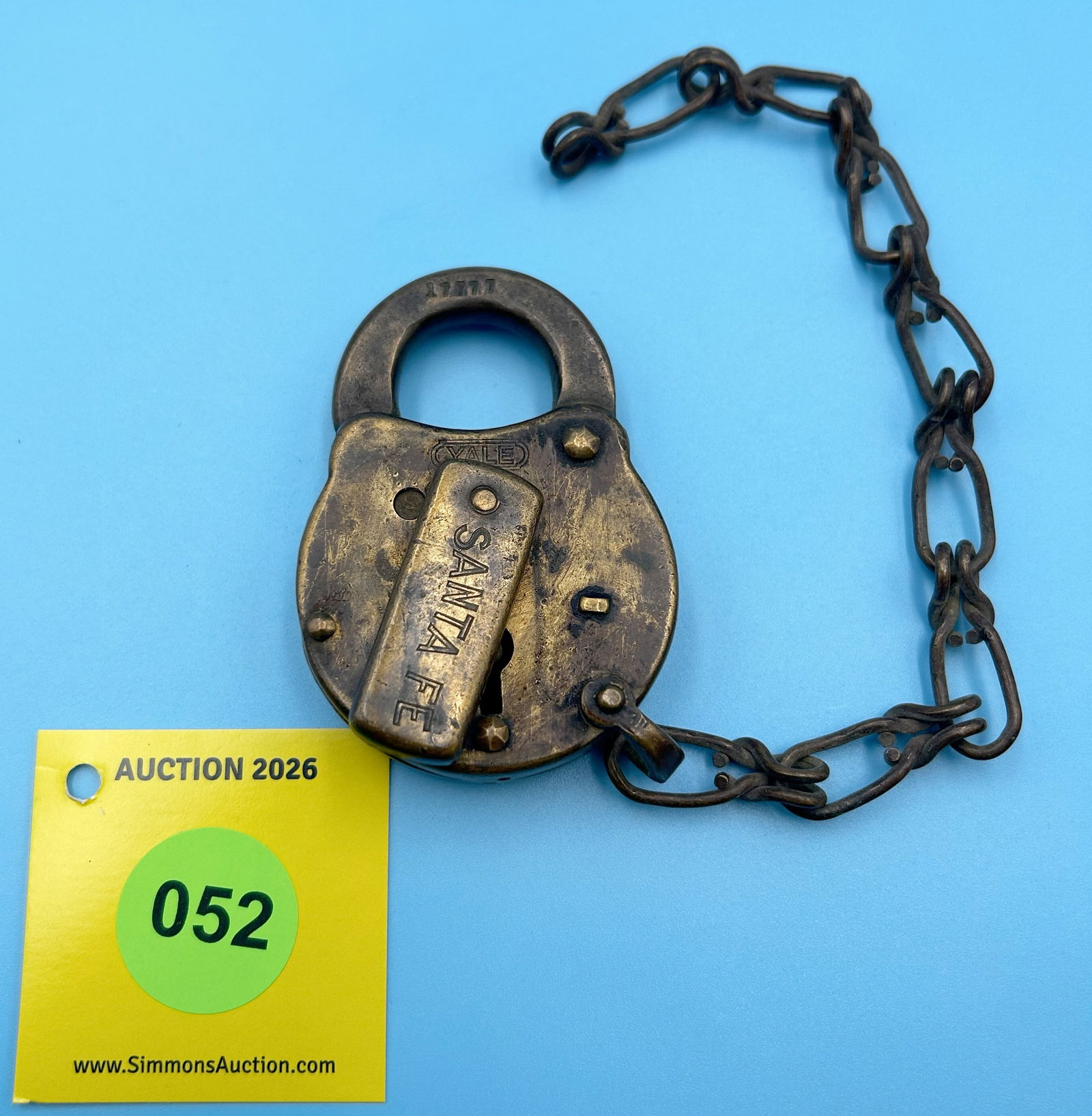 YALE & TOWNE MFG. CO SANTA FE 17777 ALL BRASS LOCK WITH DUST COVER, (NO KEY) (1 of 2)