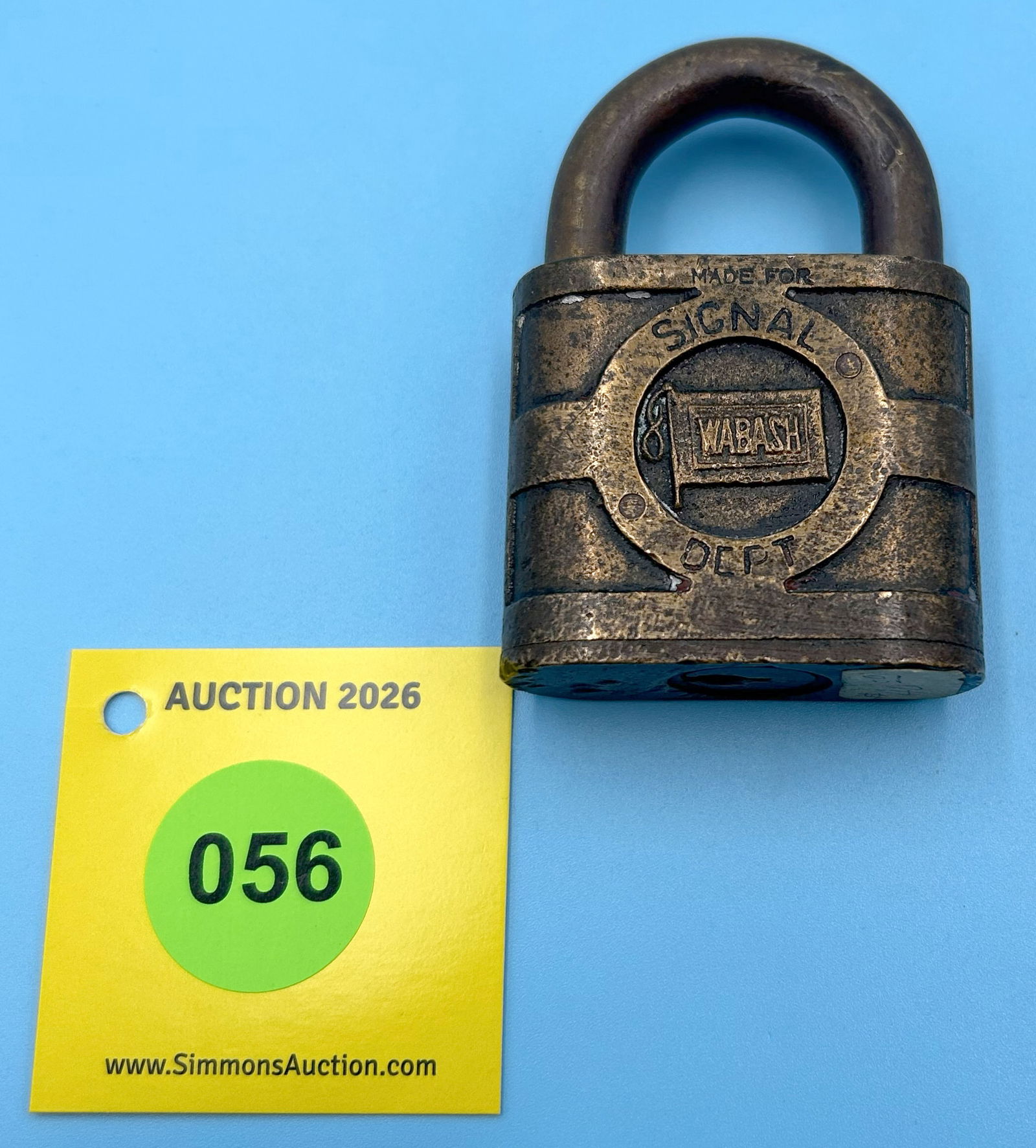 YALE SIGNAL WABASH DEPT. ALL BRASS LOCK (NO KEY) (1 of 2)