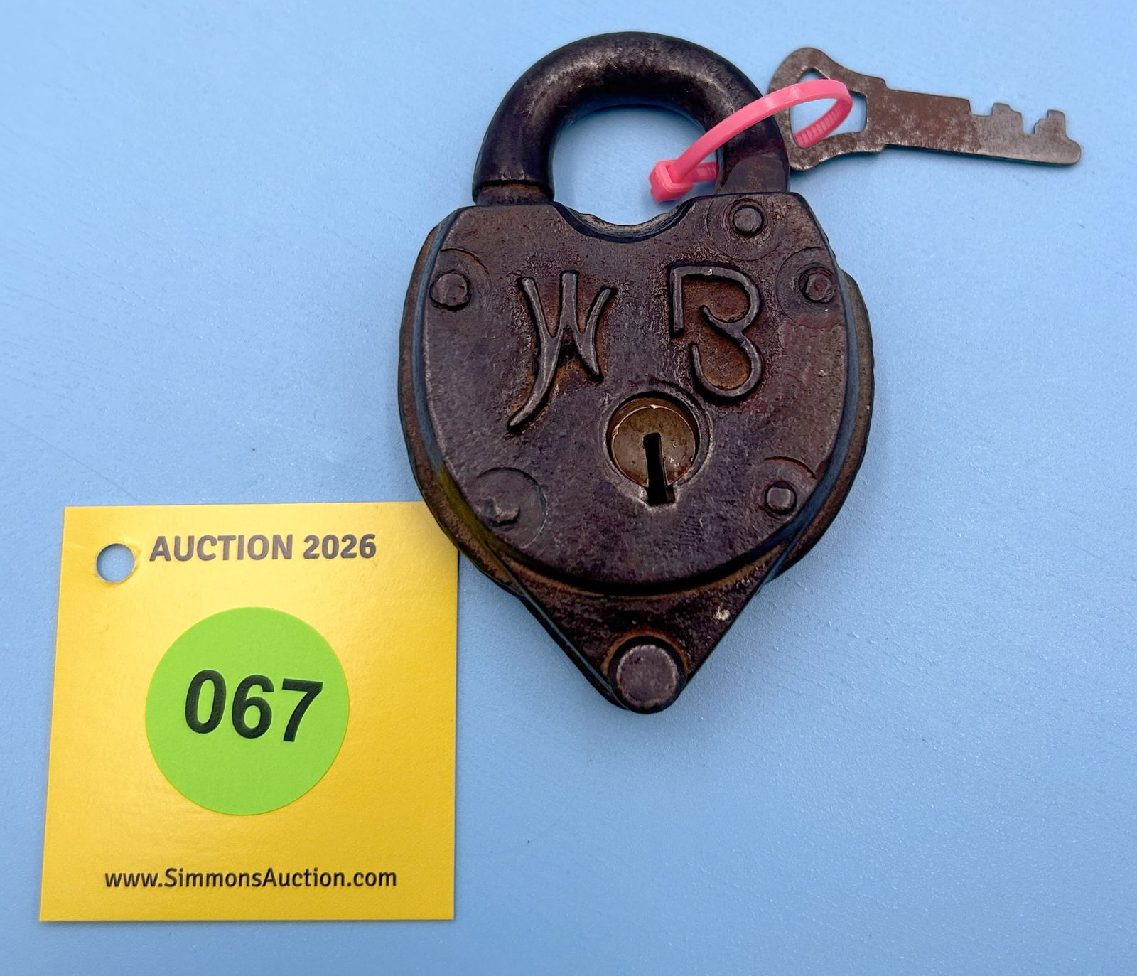 WILSON BOHANNAN WB 531 G PANCAKE ALL STEEL PADLOCK (with KEY) (1 of 2)