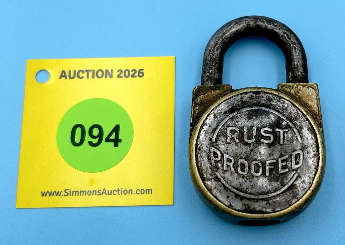 RUST PROOFED BRASS AND STEEL LOCK (NO KEY) (1 of 2)