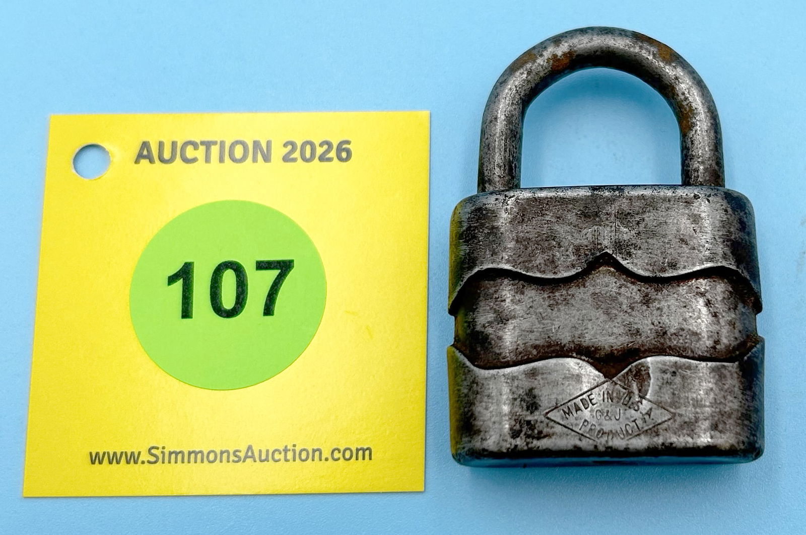 G & J LARGE MADE IN USA ALL STEEL, (NO KEY): G & J LARGE MADE IN USA ALL STEEL, (NO KEY) 