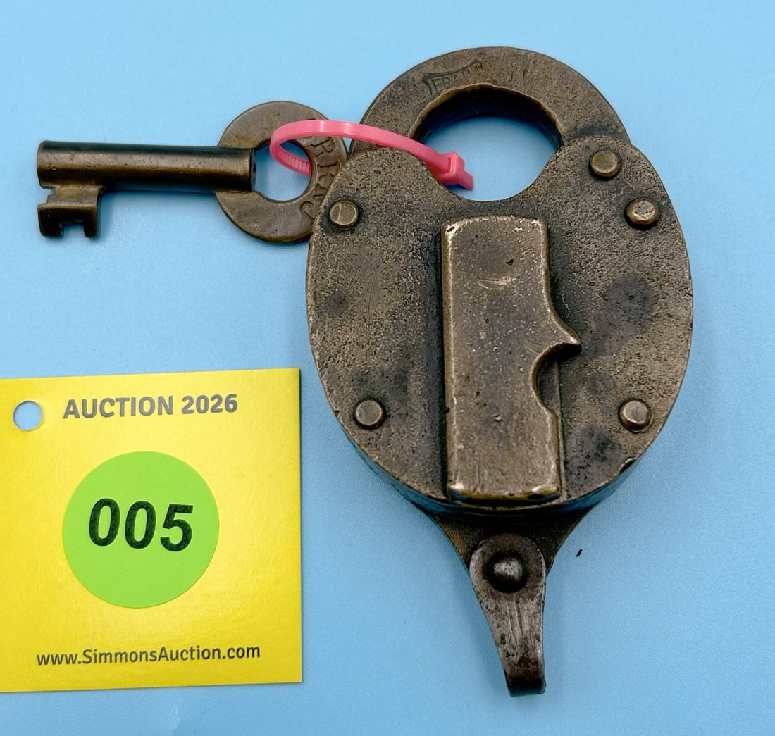 CENTRAL RAILROAD OF NEW JERSEY BRASS FRAIM W/ KEY AND DUST COVER (1 of 2)