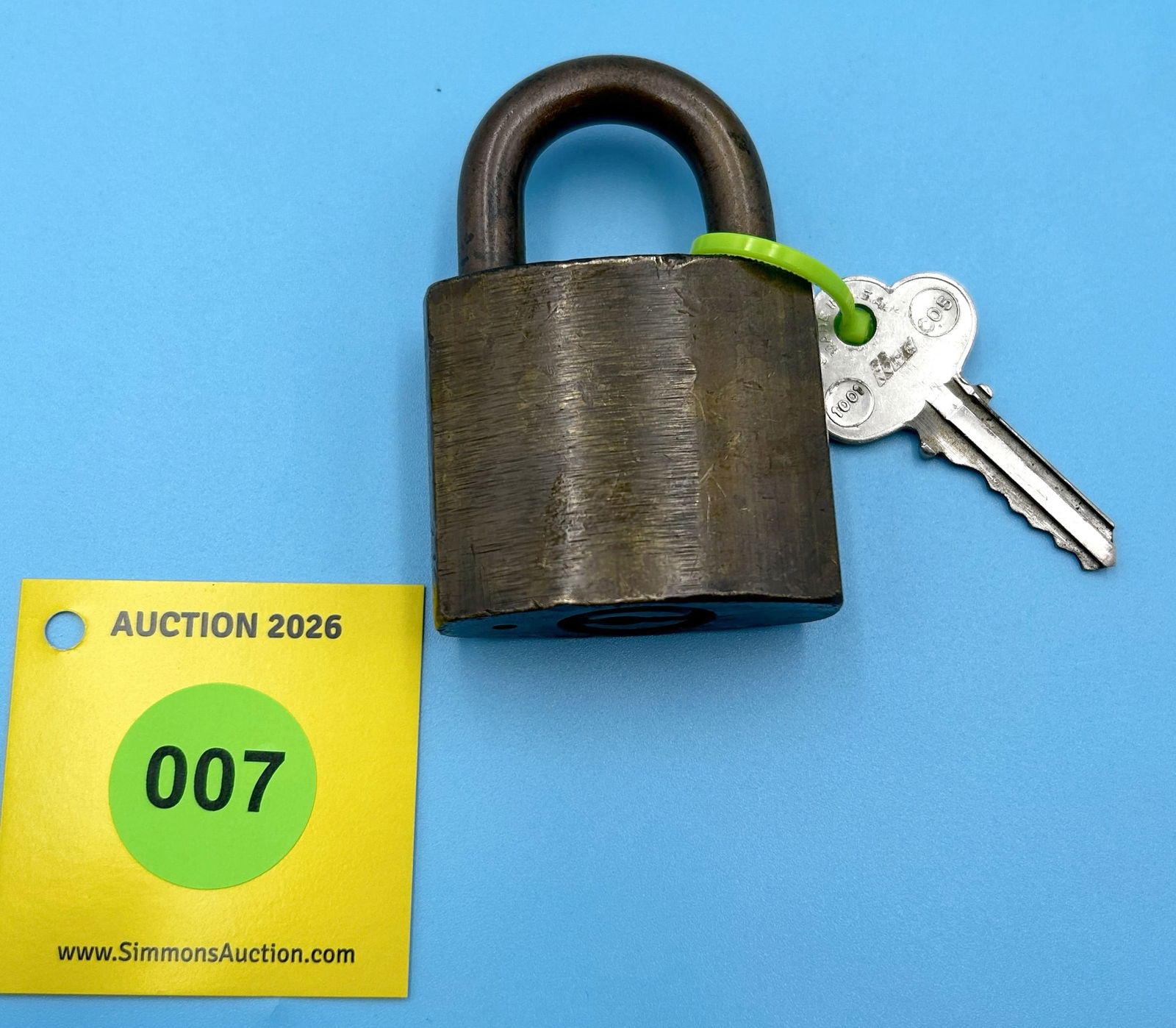 ROCK ISLAND LINES SIGNAL SOILD BRASS LOCK W/ KEY - 2