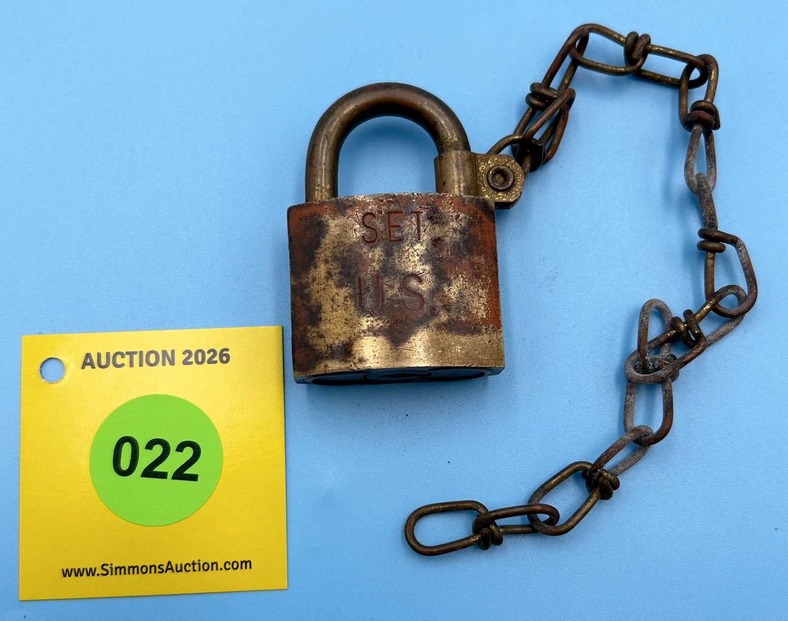 SET US AMERICAN ALL BRASS (NO KEY) PADLCOK (1 of 2)