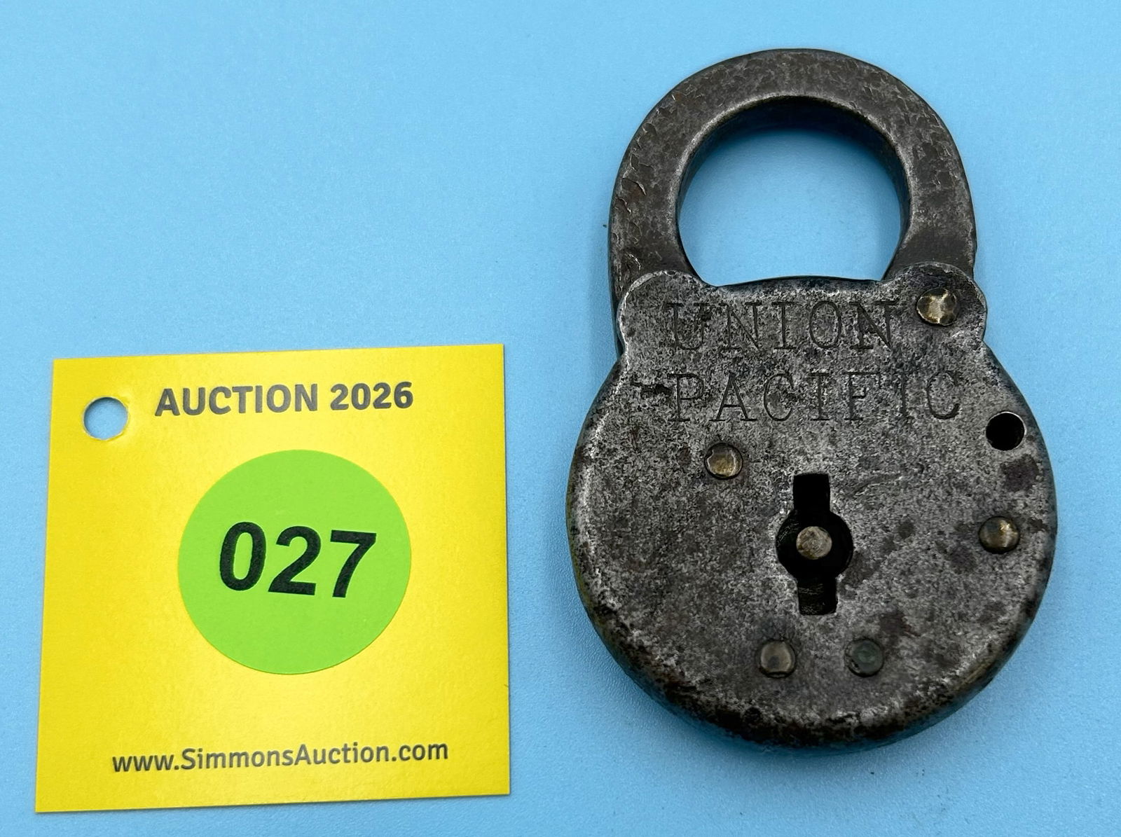 UNION PACIFIC RAILROAD COMPANY (UPRR), PAT. JUNE 15, 1914, ALL STEEL LOCK (NO KEY) (1 of 2)